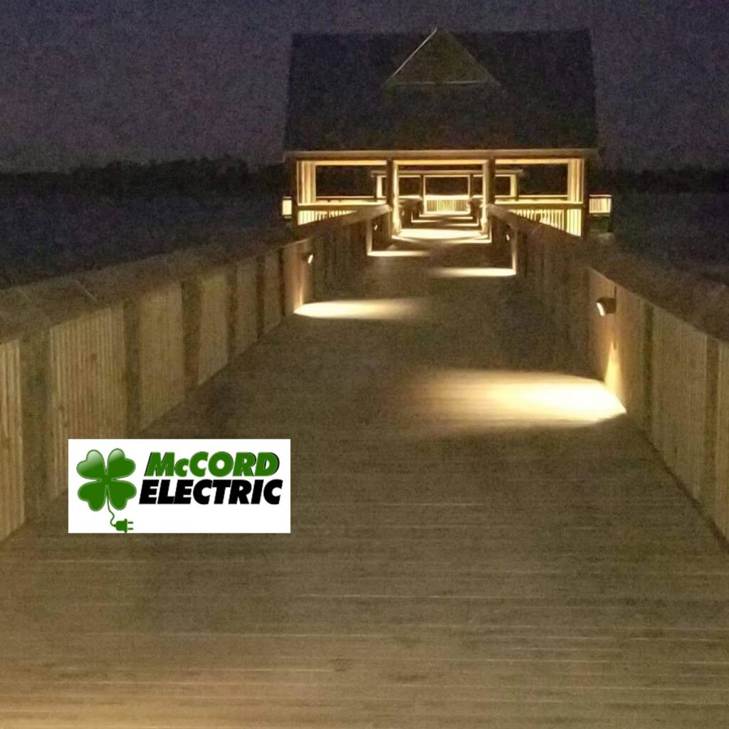 orange beach lighting installation